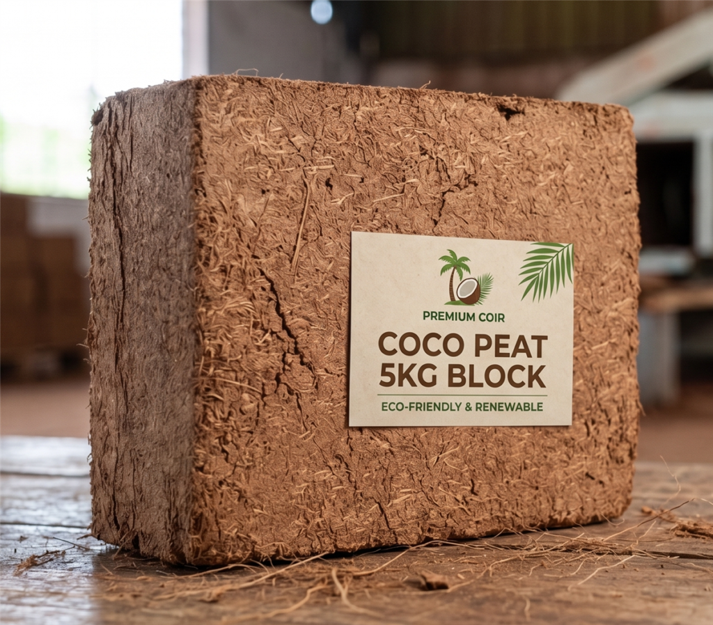 Premium 5KG Cocopeat Blocks - Top Coir Products Manufacturer and Exporter in India